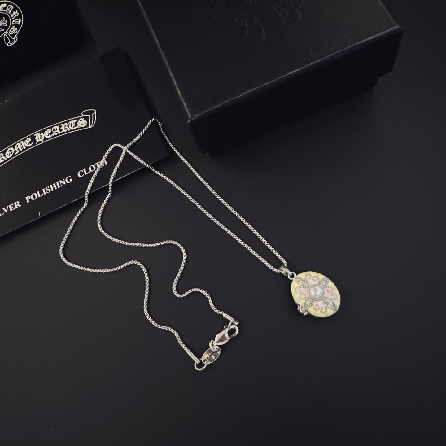 Chrome Hearts Chromecards Silver Locket Necklace